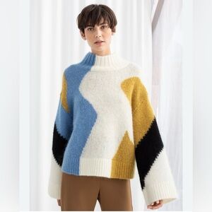 Los Angeles Atelier & Other Stories Sz S Women’s Colour Block Mohair Sweater